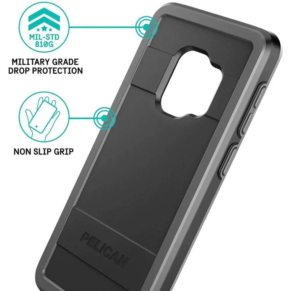 Samsung Galaxy S9 Case Pelican Protector Slim Dual‎ Layer Black Gray